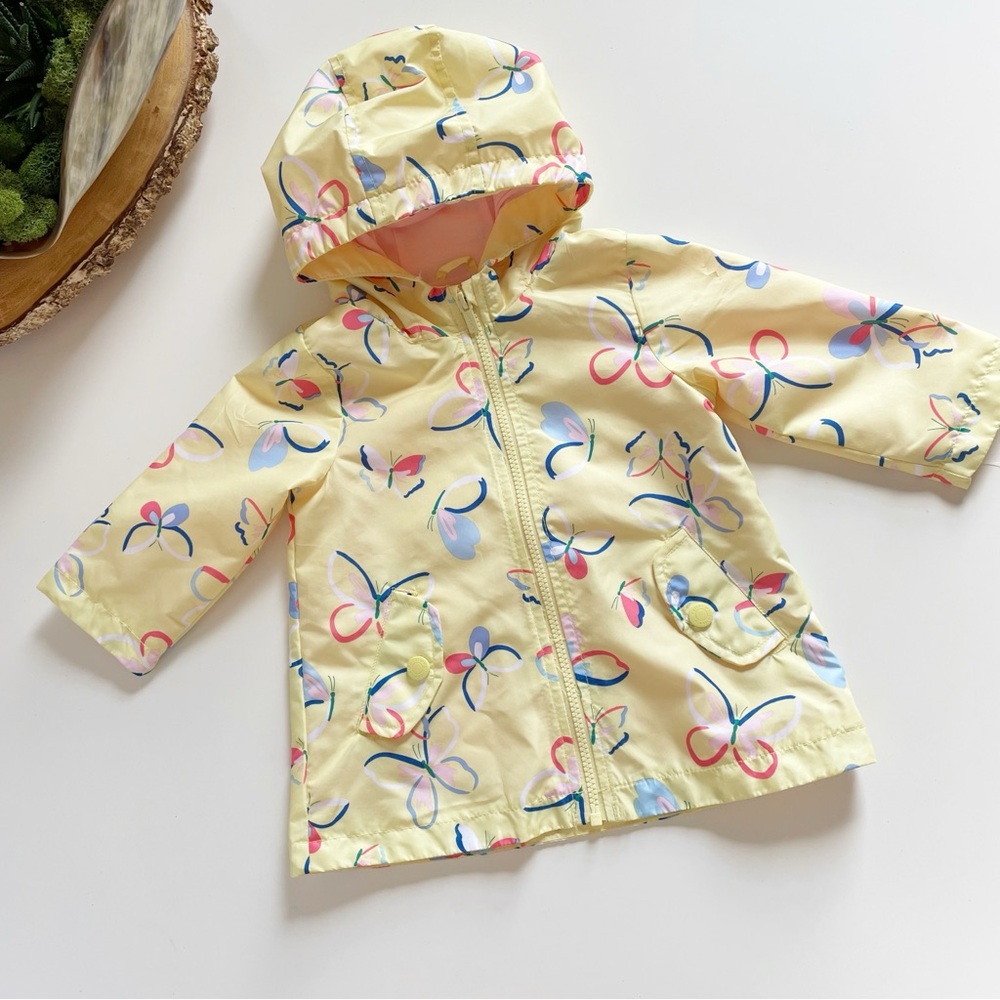 Carter's Yellow Butterfly Rain Jacket | 12-18m